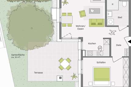 Wohnung Aldingen - 2 Zimmer, 60 m&sup2;, 299.800&euro; | Angebot:22729006