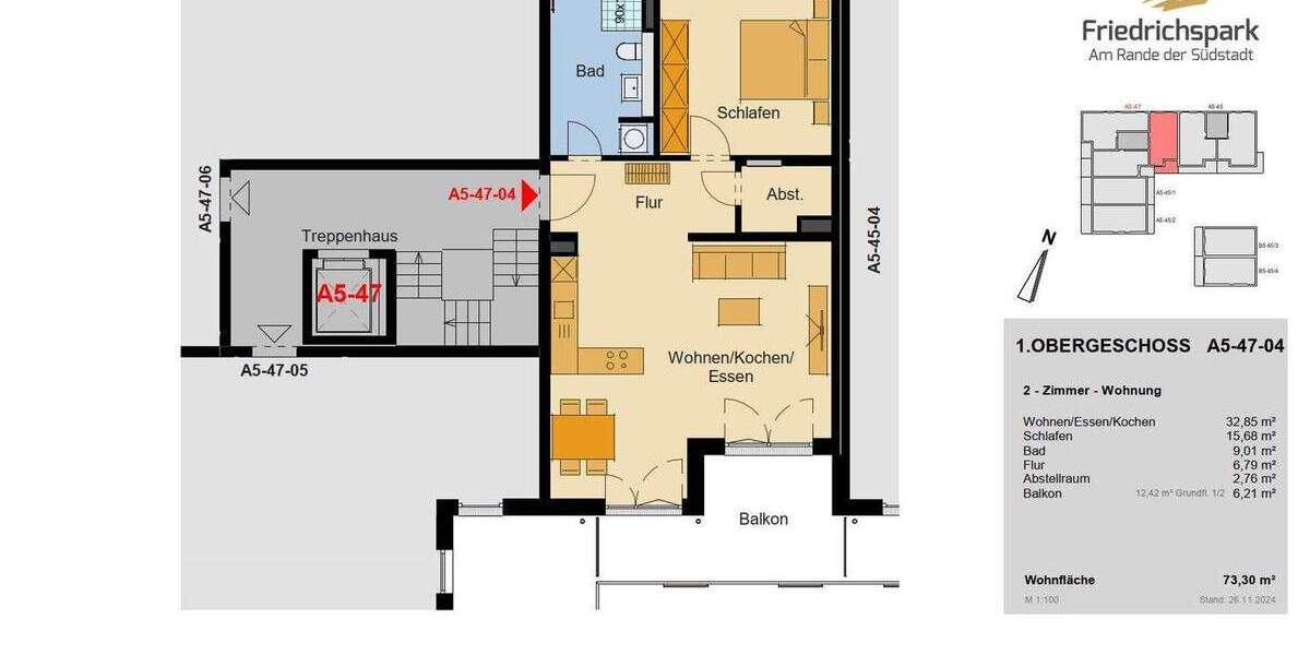 Etagenwohnung Villingen-Schwenningen Villingen - 2 Zimmer, 73 m&sup2;, 388.750&euro; | Angebot:25701434