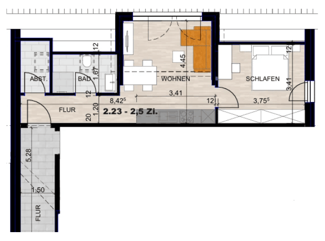 Etagenwohnung Tuttlingen - 2 Zimmer, 39 m&sup2;, 535&euro; | Angebot:26568774