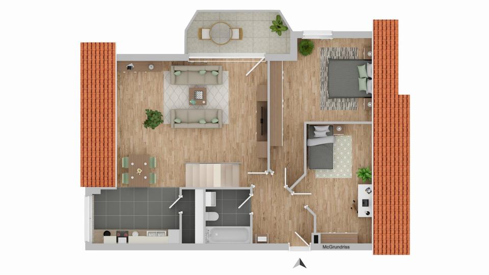 Dachgeschoßwohnung Mönchweiler - 3 Zimmer, 110 m&sup2;, 865&euro; | Angebot:25806218