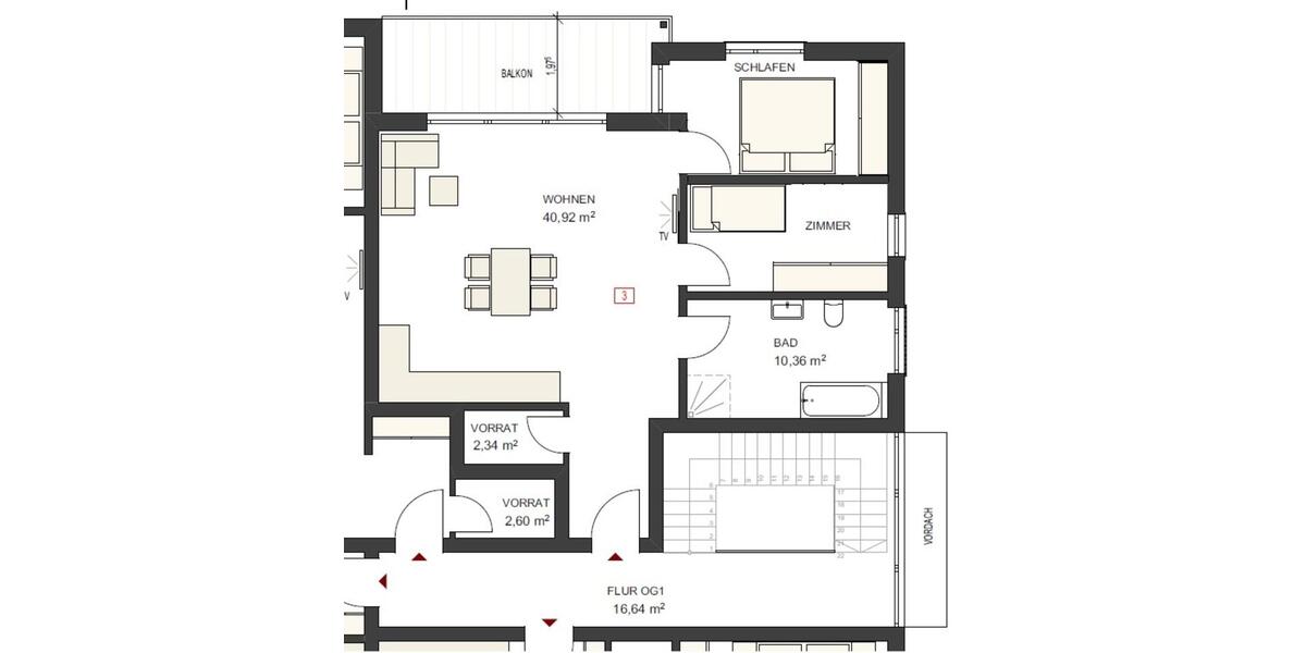 Etagenwohnung Denkingen - 3.5 Zimmer, 78 m&sup2;, 900&euro; | Angebot:25654100