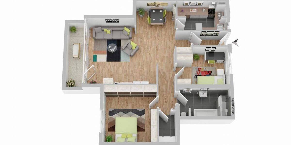 Etagenwohnung Villingen-Schwenningen Villingen - 3 Zimmer, 91 m&sup2;, 224.500&euro; | Angebot:26672578