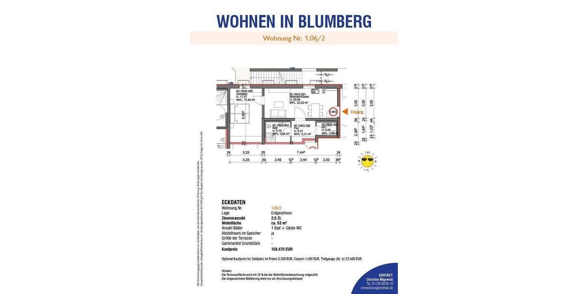 Etagenwohnung Blumberg - 2 Zimmer, 53 m&sup2;, 158.470&euro; | Angebot:25729977