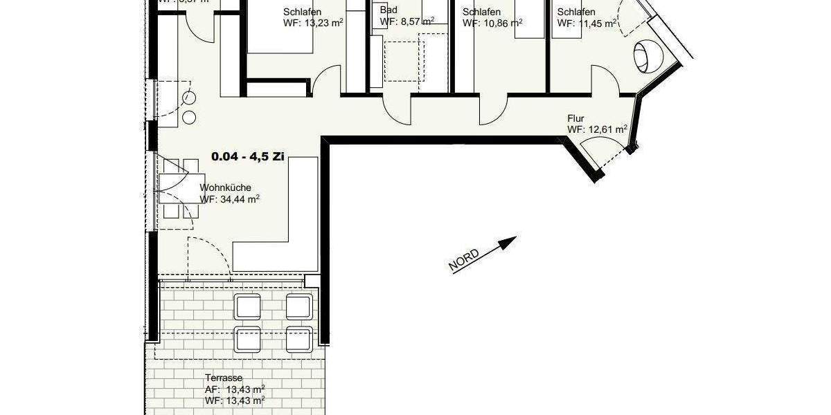 Terrassenwohnung Tuttlingen Nendingen - 4 Zimmer, 115 m&sup2;, 1.330&euro; | Angebot:26037022