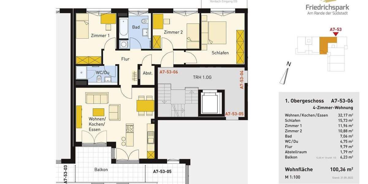 Etagenwohnung Villingen-Schwenningen Villingen - 4 Zimmer, 100 m&sup2;, 518.460&euro; | Angebot:25802028