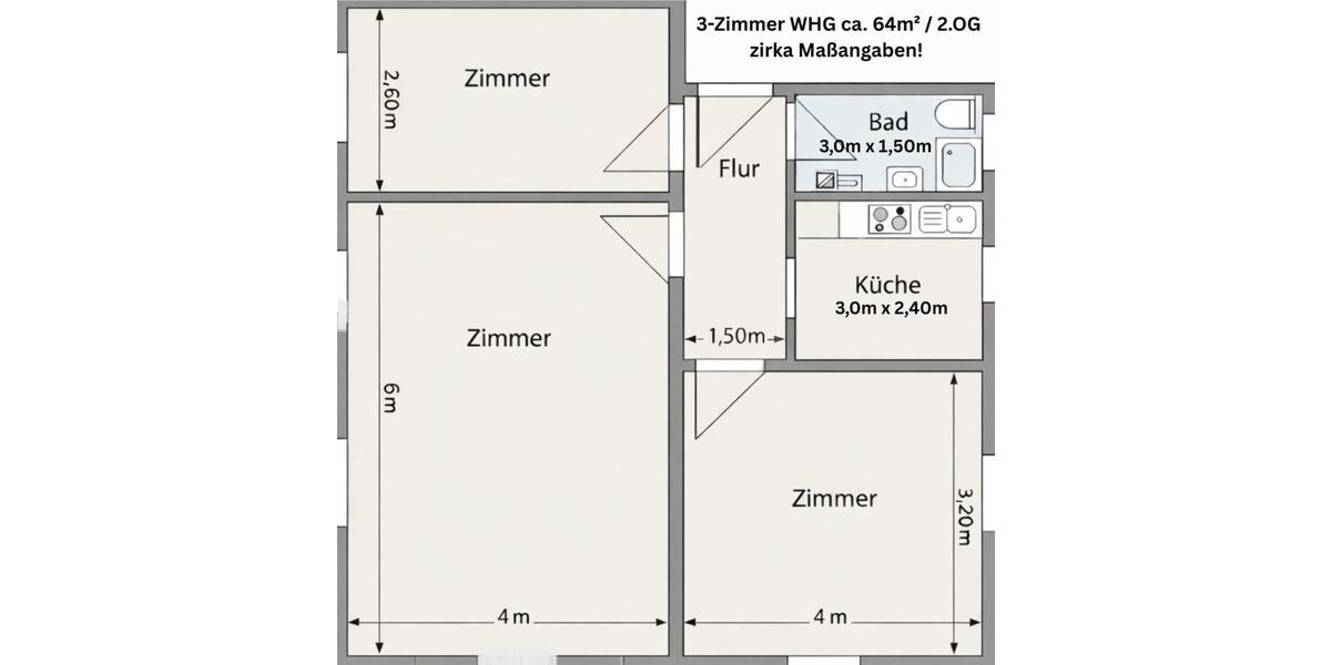 Etagenwohnung Villingen-Schwenningen Kopsbühl - 3 Zimmer, 64 m&sup2;, 205.000&euro; | Angebot:26120597