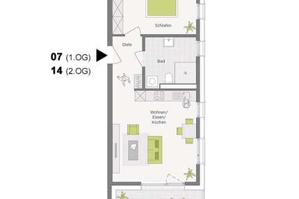 Wohnung Aldingen - 2 Zimmer, 57 m&sup2;, 288.900&euro; | Angebot:22729008