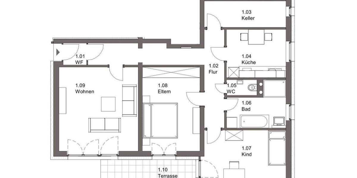 Terrassenwohnung Tuttlingen - 3 Zimmer, 86 m&sup2;, 899&euro; | Angebot:25662397