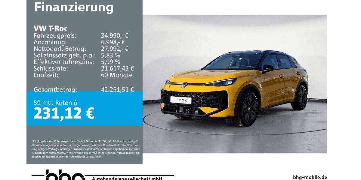 VW T-Roc 9.514 km 34.990 &euro; Rottweil 78628