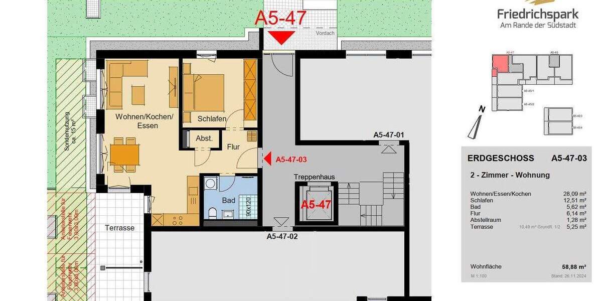 Etagenwohnung Villingen-Schwenningen Villingen - 2 Zimmer, 58 m&sup2;, 301.300&euro; | Angebot:25701423