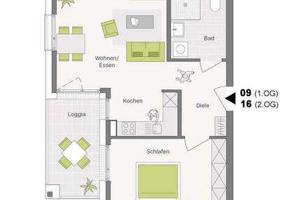 Wohnung Aldingen - 2 Zimmer, 54 m&sup2;, 273.900&euro; | Angebot:22729037