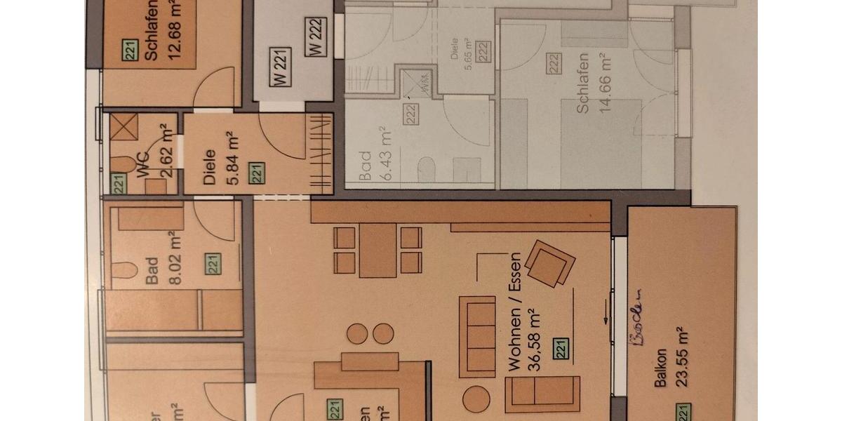 Etagenwohnung Dunningen - 3.5 Zimmer, 98 m&sup2;, 408.000&euro; | Angebot:23840911