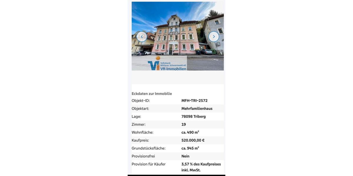 Mehrfamilienhaus, Wohnhaus Triberg im Schwarzwald - 19 Zimmer, 490 m&sup2;, 500.000&euro; | Angebot:27005936