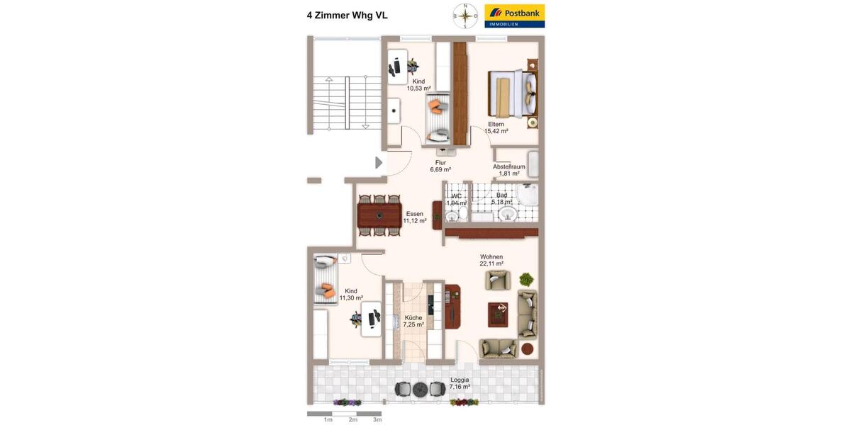 Etagenwohnung Villingen-Schwenningen Schwenningen - 4 Zimmer, 102 m&sup2;, 250.000&euro; | Angebot:24111903